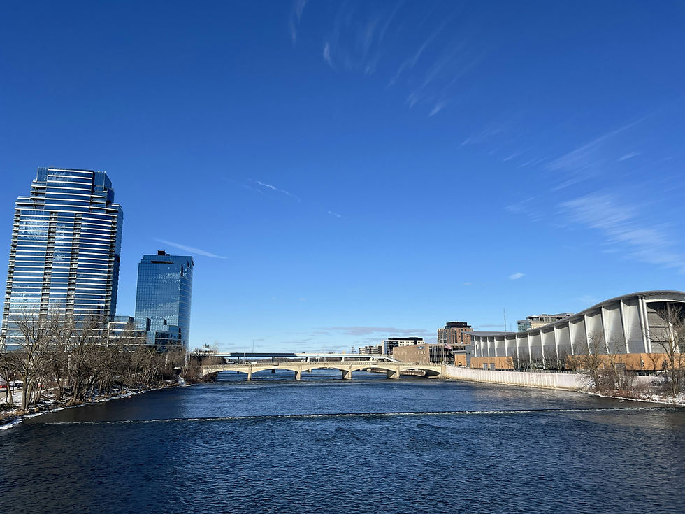Grand Rapids river bridge downtown