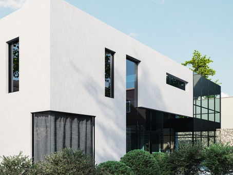 Rendered white building