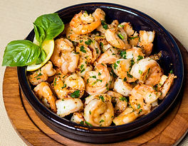 Garlic butter shrimp skillet with lemon and parsley