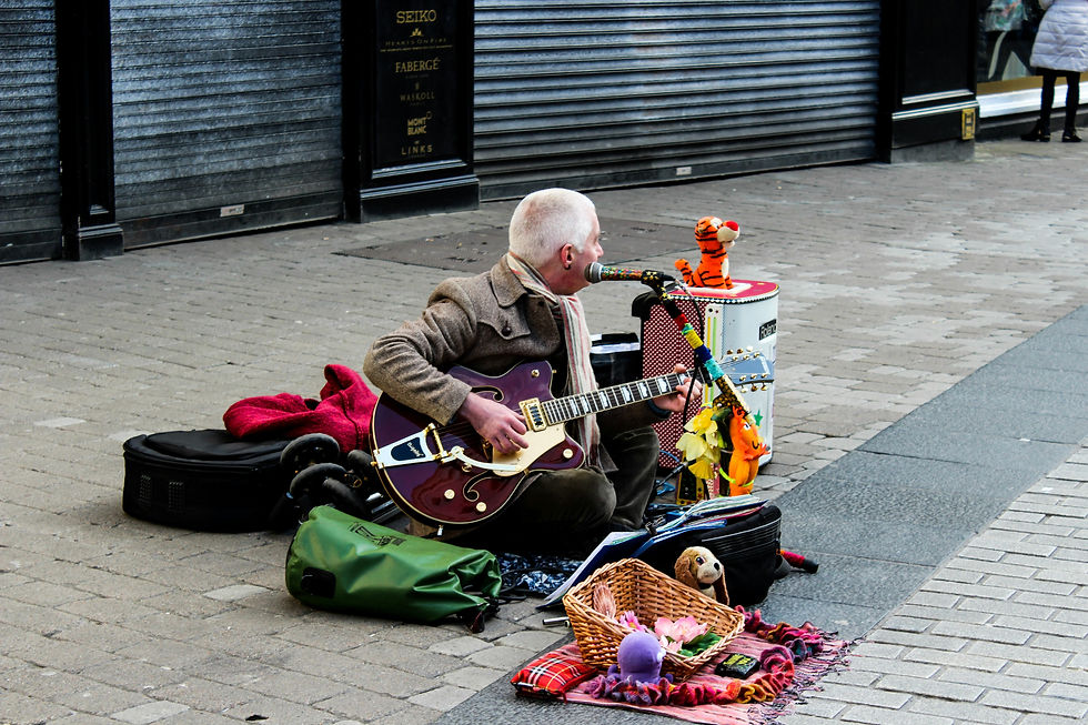 A busking musician