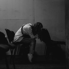 Woman on her own feeling lonely
