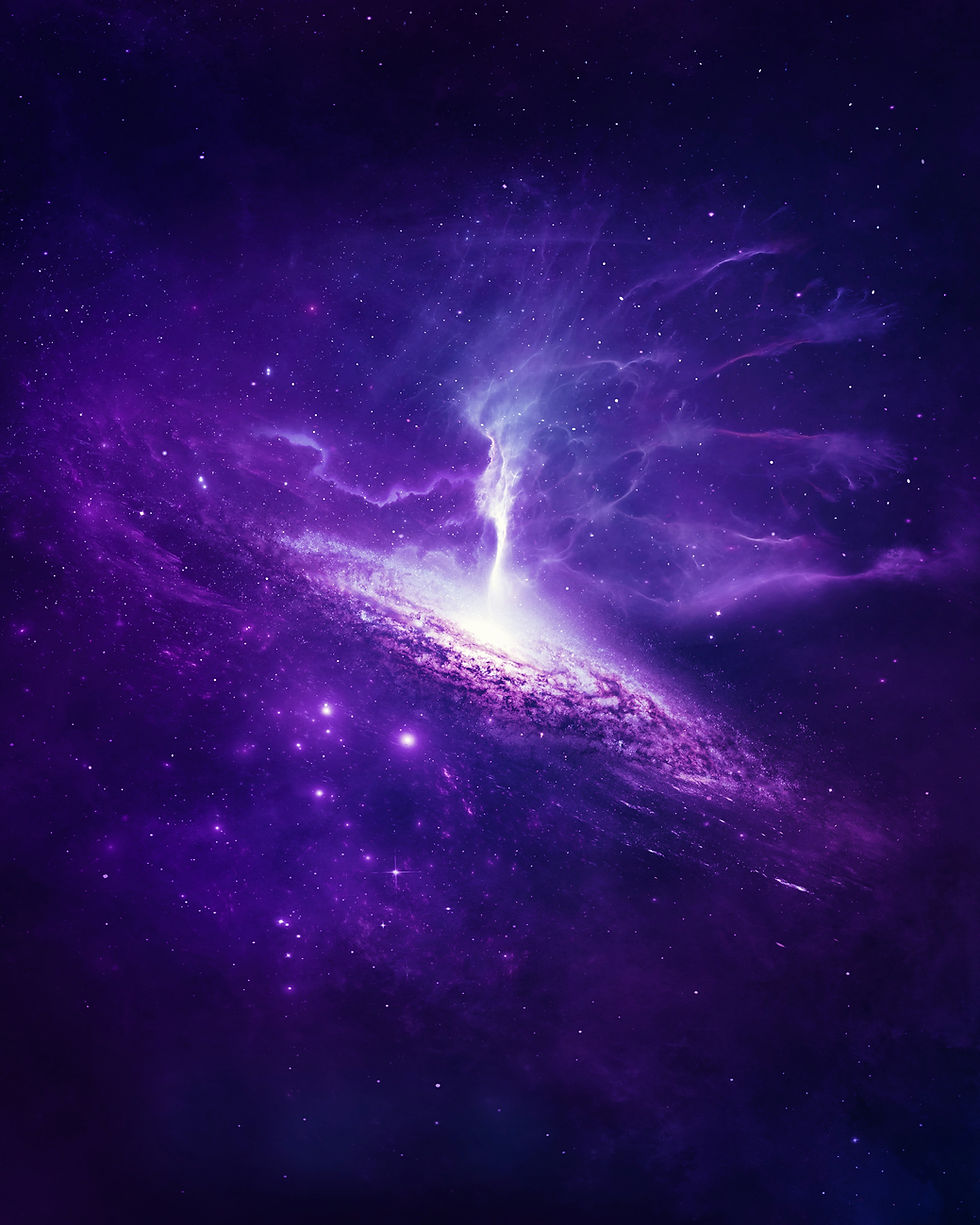 The image depicts a cosmic event at the centre of a galaxy. Image by Aron Visuals