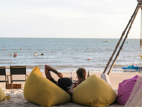 Relaxing at Nusa Dua beachfront with scenic ocean view