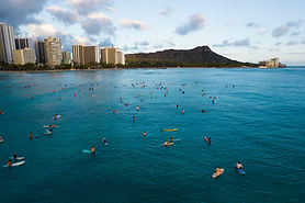 surfers in Waikiki