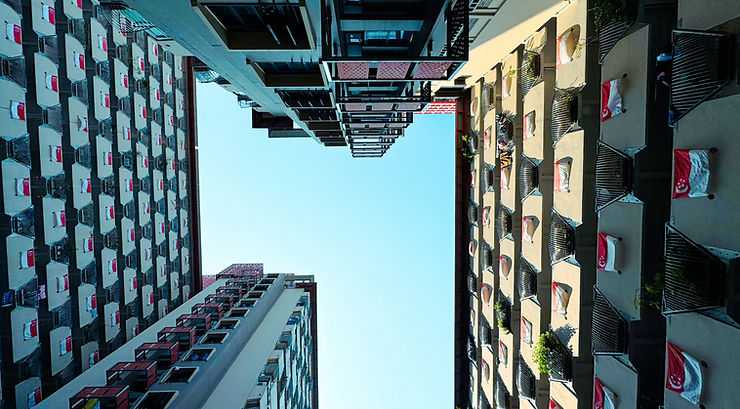 Downton shot of HDB building in Singapore