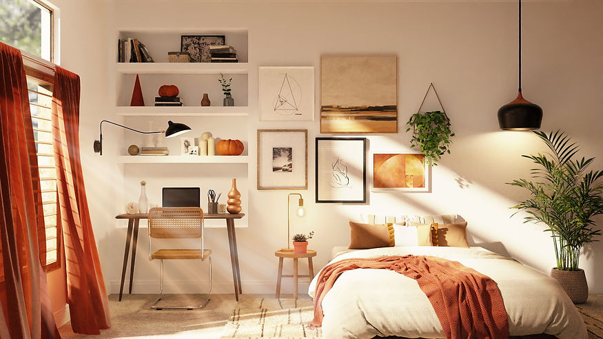 Student accomodation bedroom