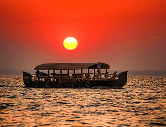 Kerala India Houseboat sunset