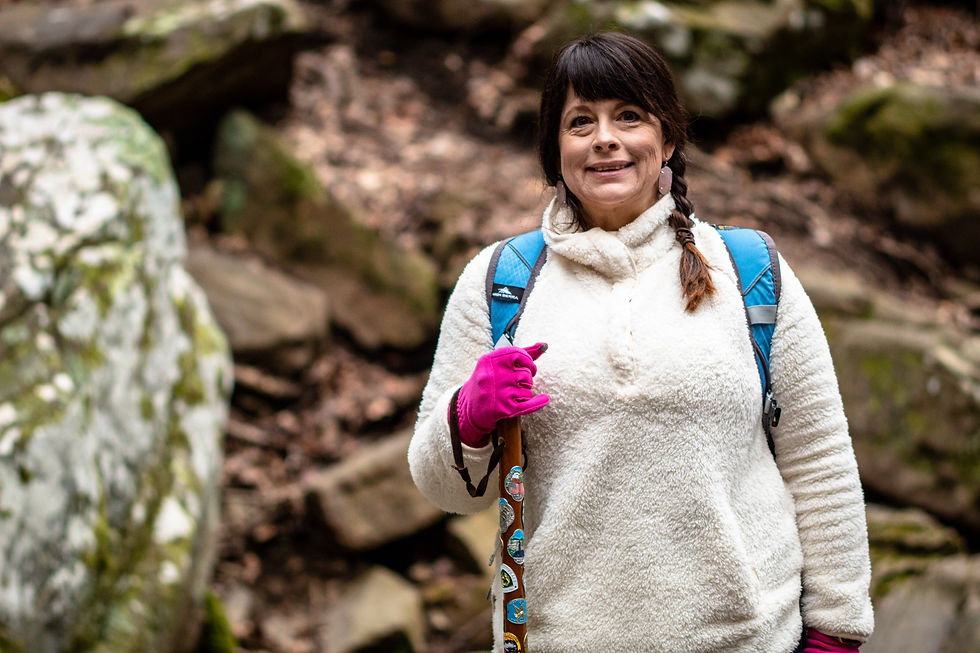 woman smiling awkwardly