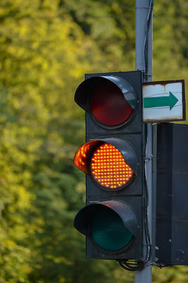 A close view of a traffic signal