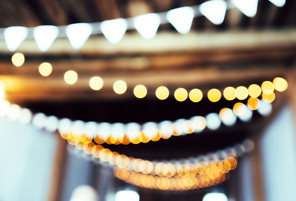 string lights decoration of a summer party 