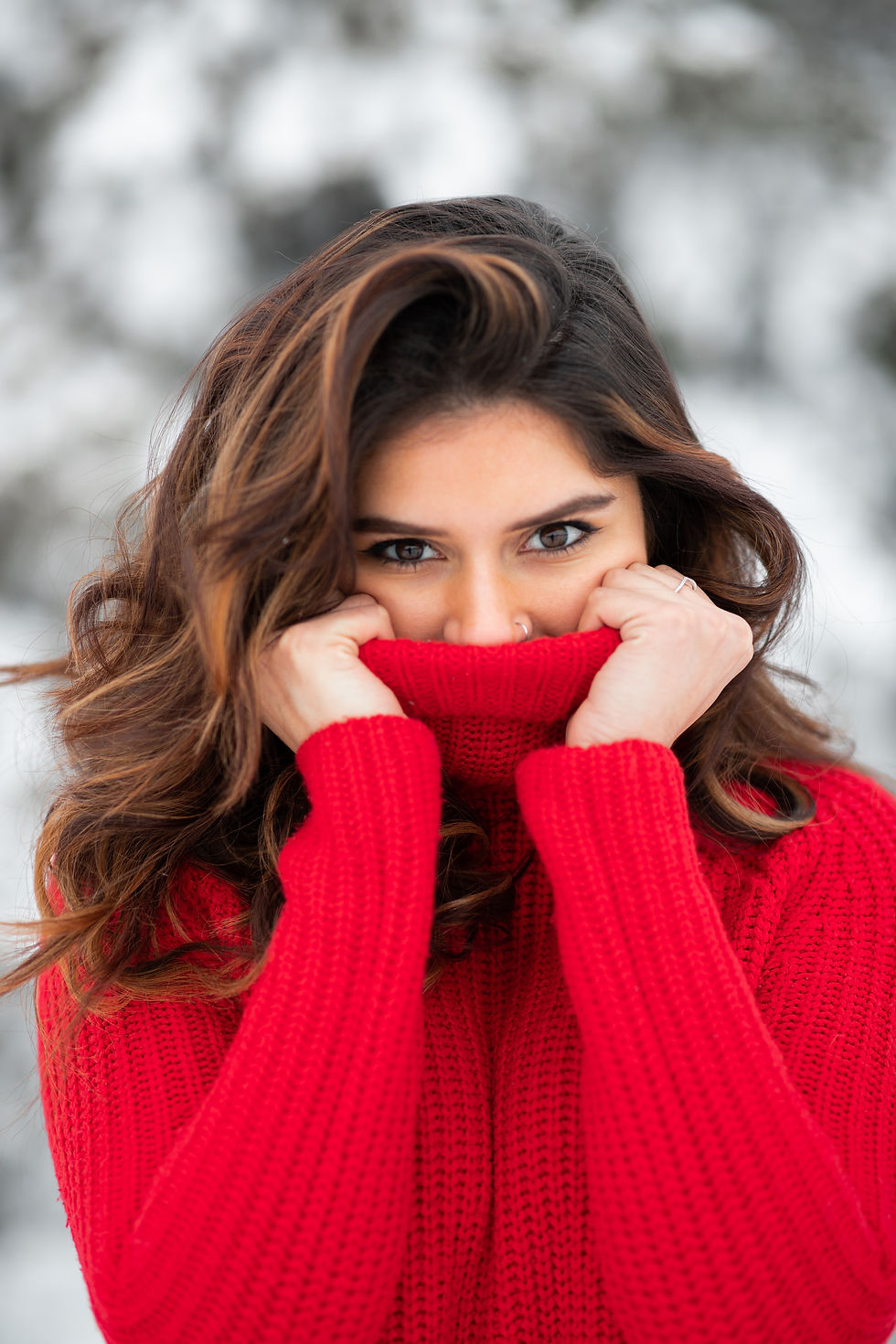 Red turtleneck