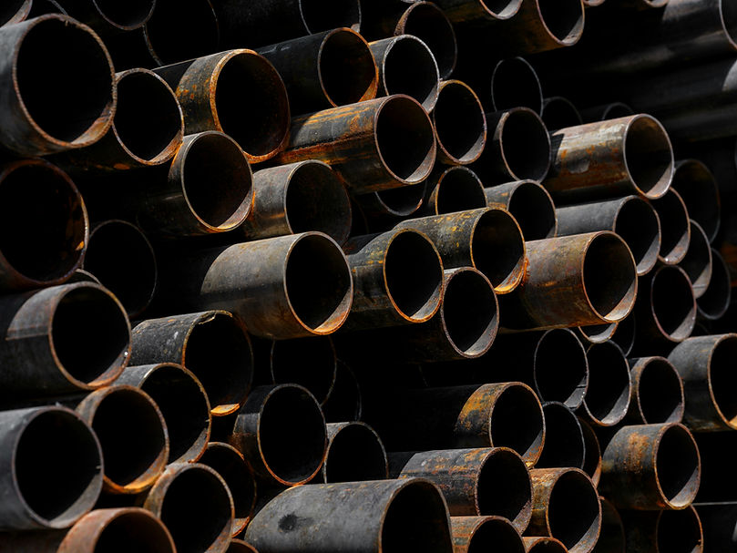 metal pipes close-up