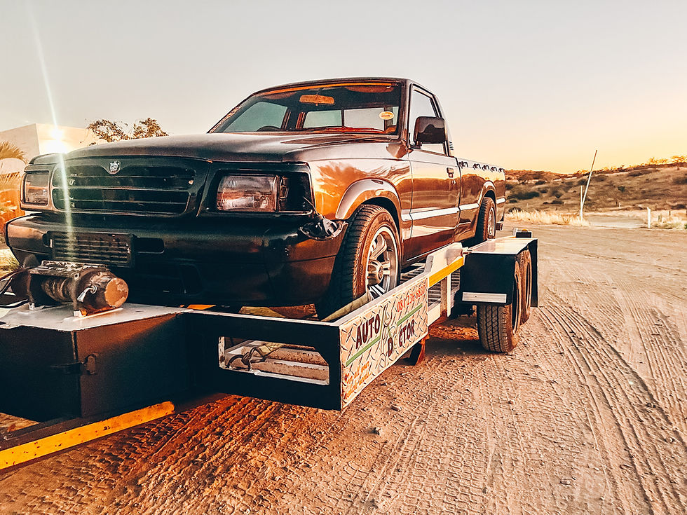 Light duty car in towing haul.
