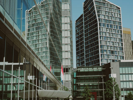 Modern glass office towers