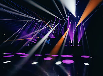 Stage lighting, white purple and orange