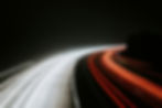 a busy highway at night