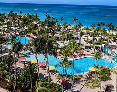 luxury all-inclusive resort with pools and tropical scenery