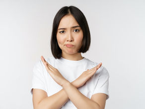 woman with cross arms rejection