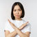 woman with cross arms rejection