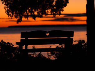 a bench on the lake