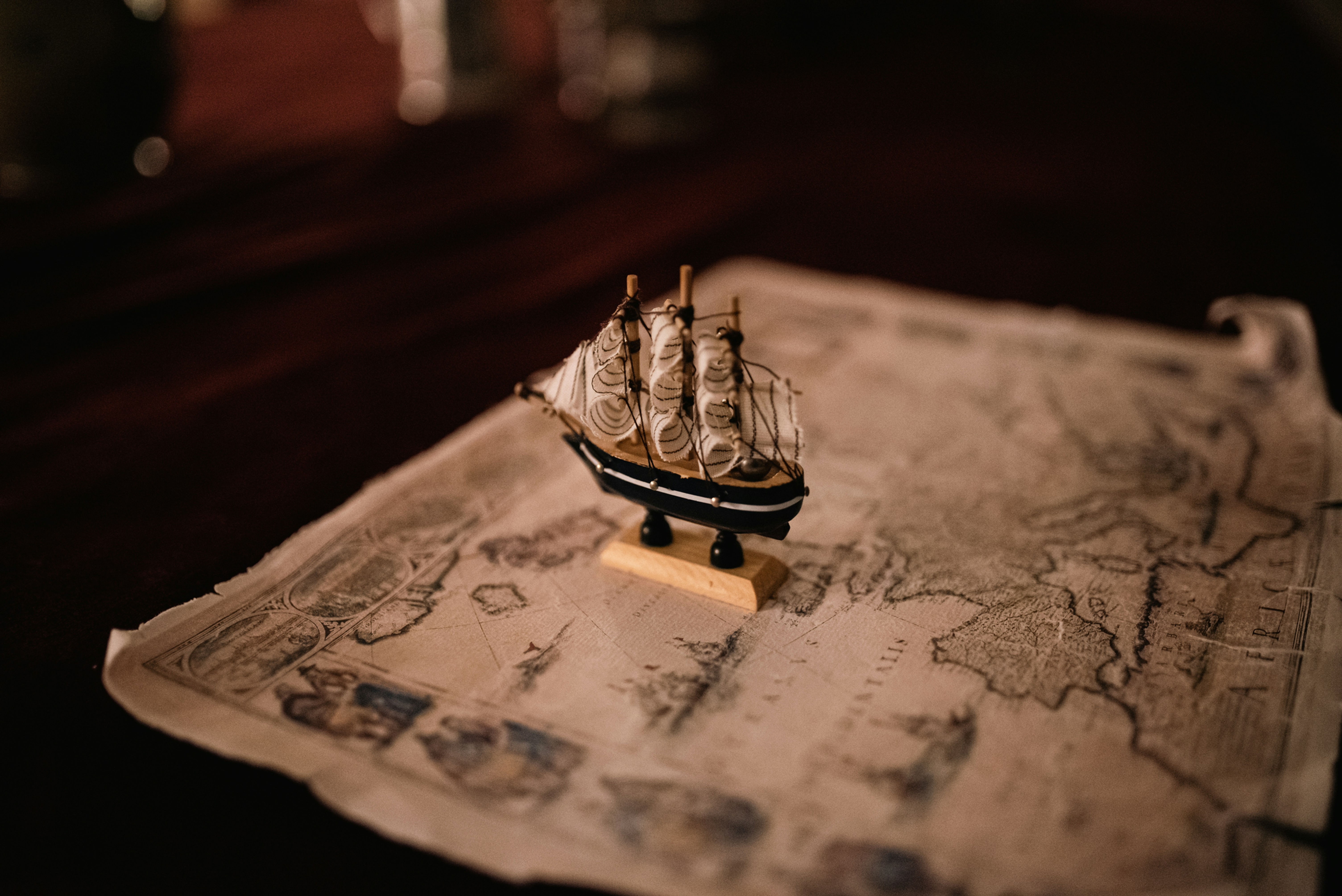 Ship on treasure map to represent training of coaches