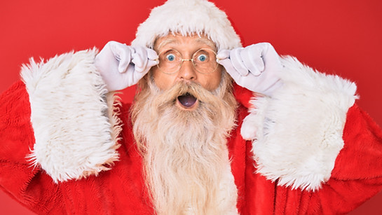 Santa looking surprised.