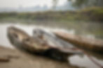 Canoes on a river. An example of using ecotourism imagery in your travel agency marketing content