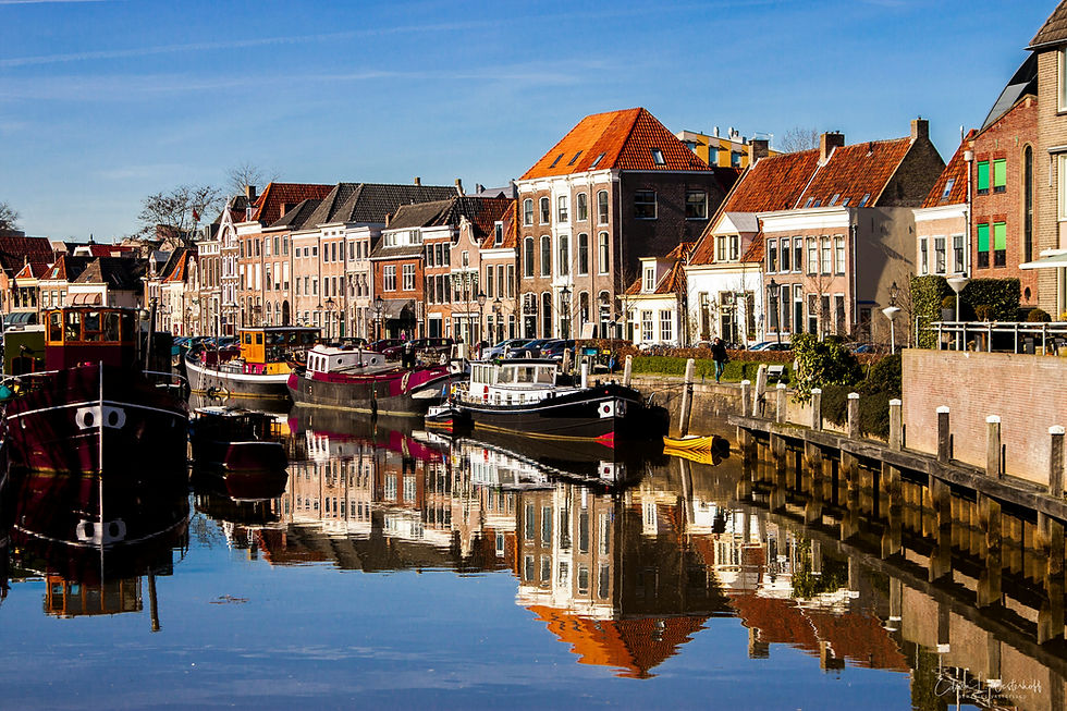 Zwolle with its waterfront on the 'Zwarte Water' (black water translated), close to river IJssel