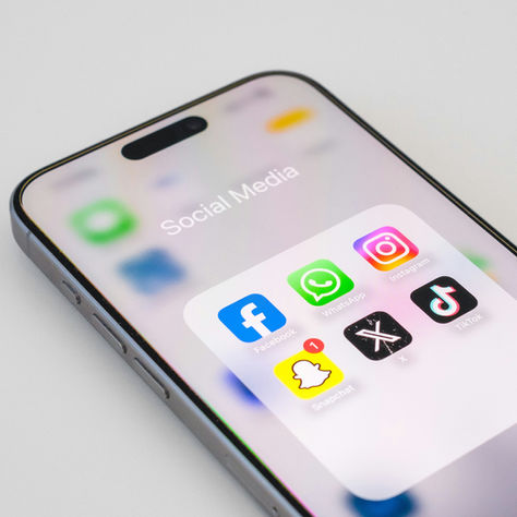 Social Media folder on an iPhone
