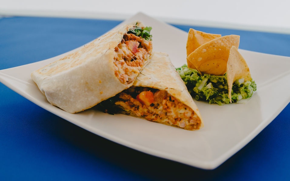 Burritos with filling visible