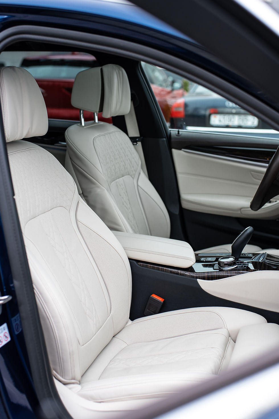 White automotive Leather Car, Tirrena Leather Processing, tanning company based in Lonigo (VI)