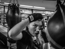 woman punching