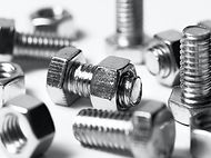 Close-up of metal bolts and nuts