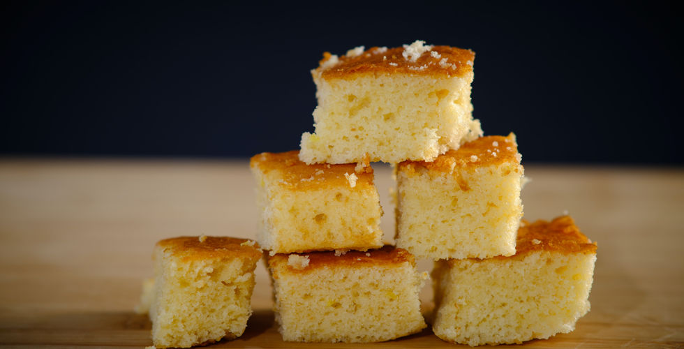 Stack of cornbread.