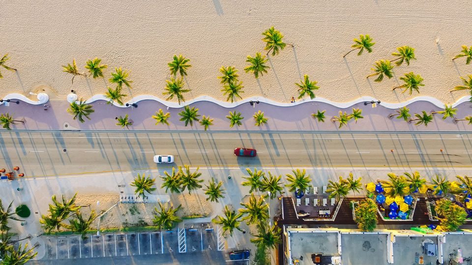 Florida beach bird's eye view by Lance Asper