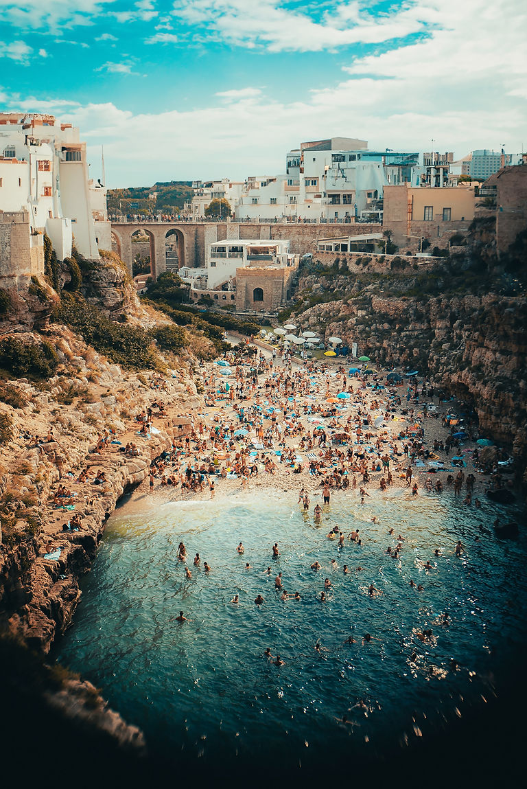 7 day Puglia holiday itinerary - day 2 includes Polignano a Mare and its famous Lama Monichile beach