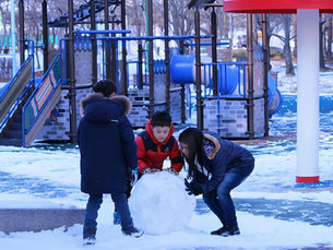 Kids playing in the snow