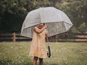 Child in rain
