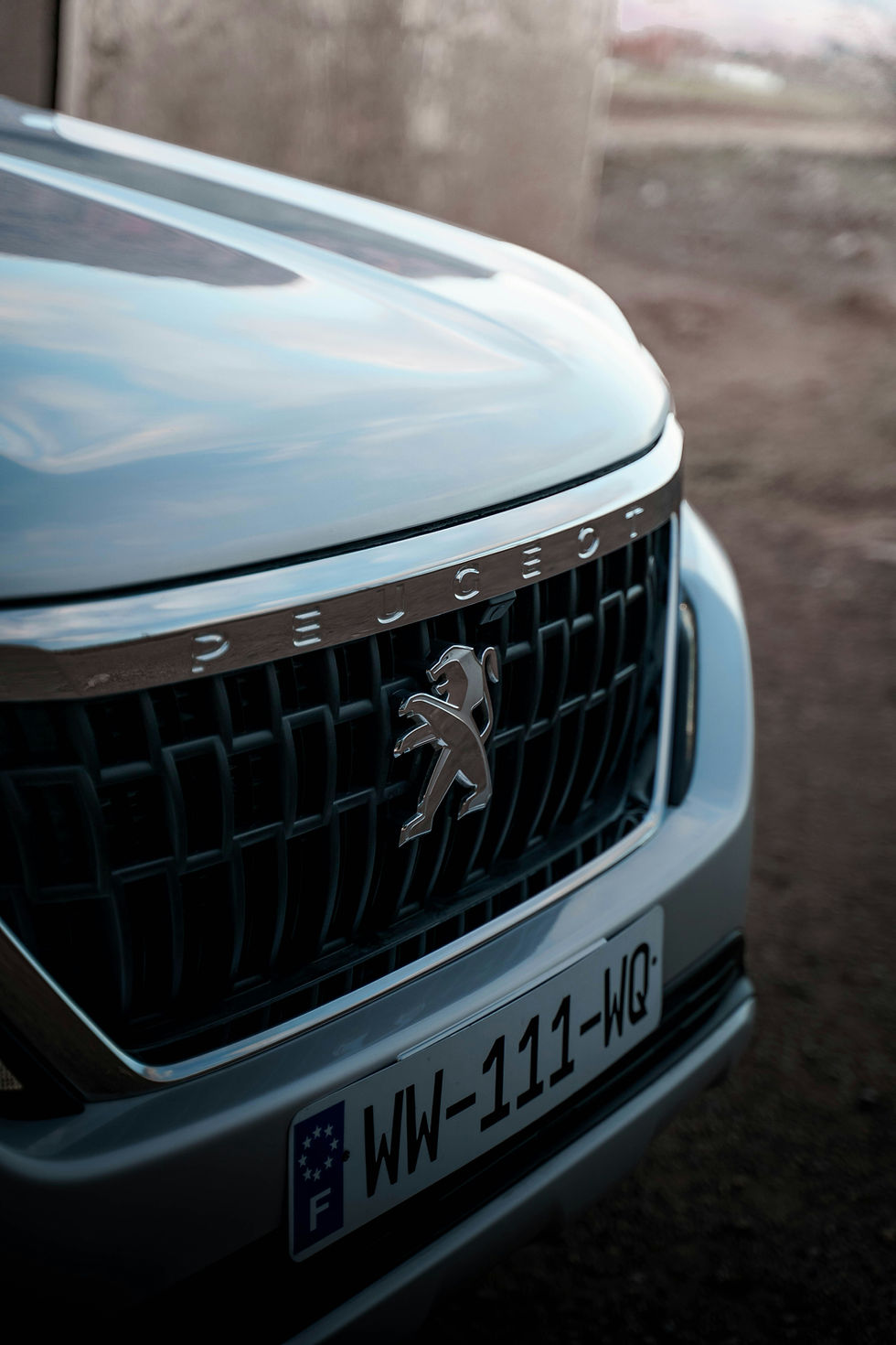 Front grille of a Peugeot car to be chauffeur driven