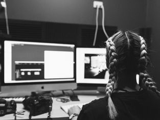 A creative marketing team member working on a campaign