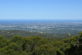 Adelaide hills lookout city to ocean
