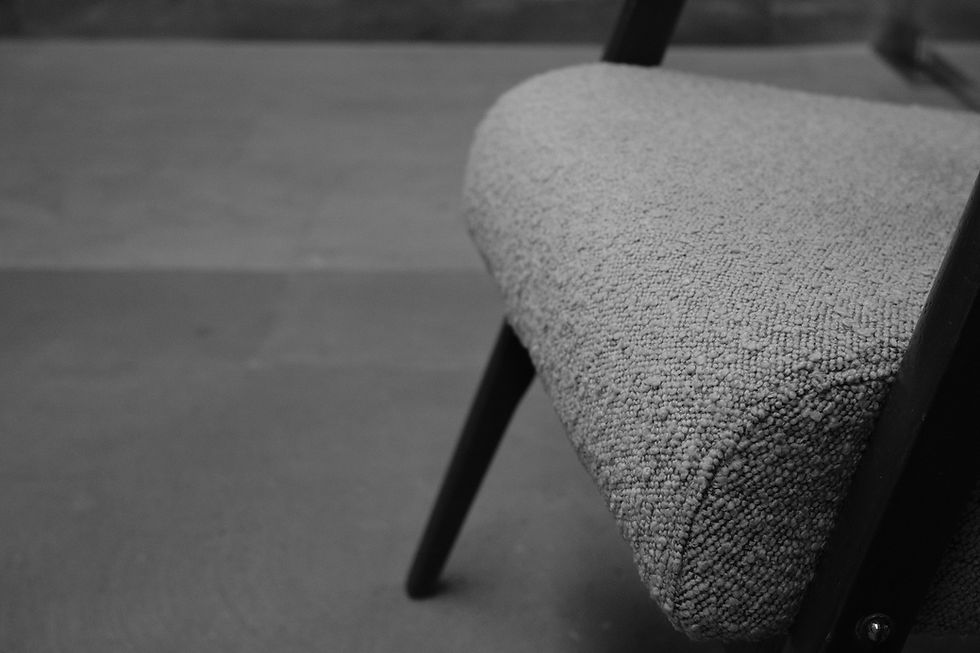 Close-up of upholstered chair fabric cleaned by professional upholstery cleaning service
