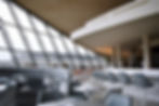 Air France Lounge Paris CDG Terminal 2E buffet and seating area with Clarins spa corner