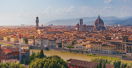 Piazzale Michelangelo at sunset.