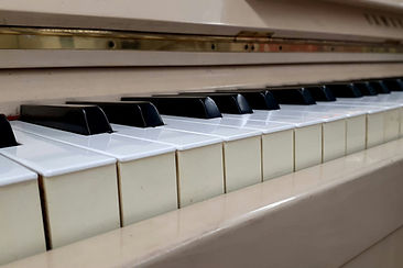 Close-up of black and white piano keys