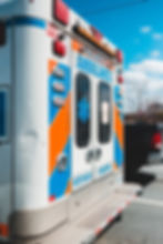 The back side of an ambulance