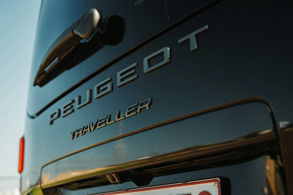 Rear of a Peugeot Traveller to be chauffeur driven