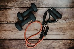 Dumbbells and resistance band