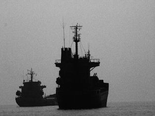 Shadow Silhouette Vessels on Grey Background