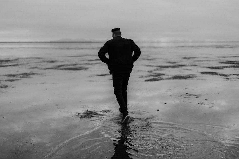 a man on a beach